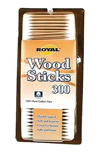 0608939918634 - ROYAL WOOD STICK COTTON SWABS 3 BOXES - TOTAL 900 COUNT