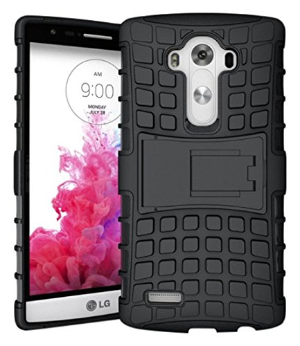 0608942643455 - ZZKKA LG G4 CASE, FOOTBALL ARMOR 2-IN-1 RUGGED DUAL LAYER HYBRID SHOCKPROOF CASE PROTECTIVE COVER WITH BUILT-IN KICKSTAND - BLACK