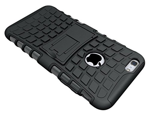 0608942643769 - ZZKKA APPLE IPHONE 6S PLUS/6 PLUS CASE, ARMOR HEAVY DUTY RUGGED DUAL LAYER HYBRID SHOCKPROOF CASE PROTECTIVE COVER WITH BUILT-IN KICKSTAND - BLACK