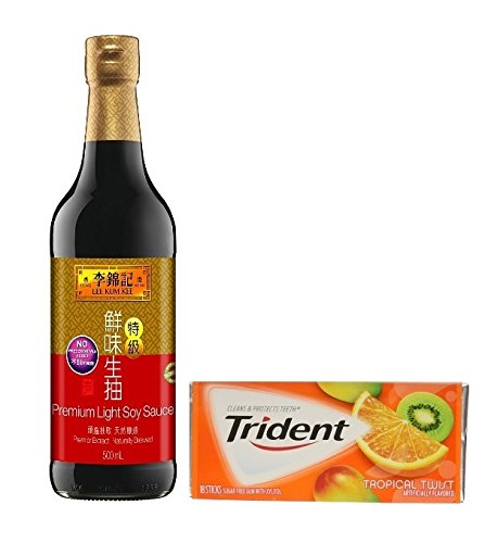 6089665626798 - LEE KUM KEE PREMIUM SOY SAUCE, 16.9-OUNCE BOTTLE (PACK OF 1)PLUS A FREE GIFT TRIDENT GUM, TROPICAL TWIST FLAVOR IN FRUSTRATION FREE PACKAGING ...