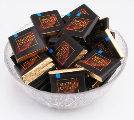 0609015561065 - MICHEL CLUIZEL FRENCH CHOCOLATE - 72% COCOA DARK CHOCOLATE SQUARES, 5GR. EA. (50 PIECE BAG)