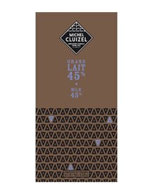 0609015562383 - MICHEL CLUIZEL FRENCH CHOCOLATE - 45% COCOA GRAND LAIT MILK CHOCOLATE BAR, 70G/2.46OZ. (5 BAR PACK)