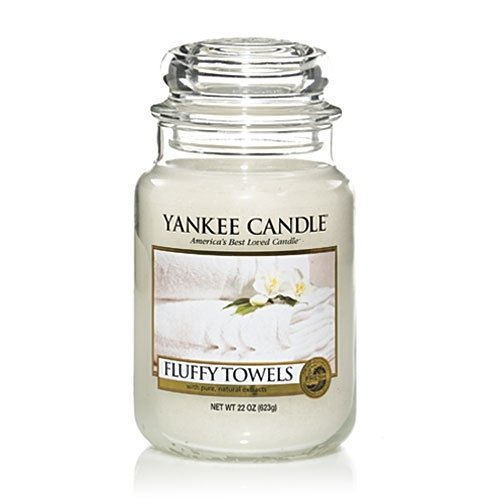 0609032806187 - YANKEE CANDLE 22-OUNCE JAR CANDLE, LARGE, FLUFFY TOWELS