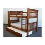 0609132252969 - BOOKCASE BUNK BED TWIN OVER TWIN MISSION STYLE EXPRESSO + TWIN TRUNDLE
