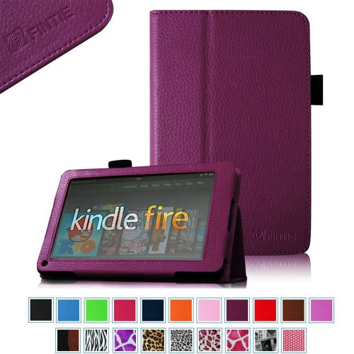 0609132435003 - FINTIE KINDLE FIRE 1ST GENERATION CASE - SLIM FIT FOLIO STAND LEATHER COVER FOR FOR AMAZON KINDLE FIRE 7 TABLET (WILL ONLY FIT ORIGINAL KINDLE FIRE 1ST GEN - 2011 RELEASE, NO REAR CAMERA), PURPLE