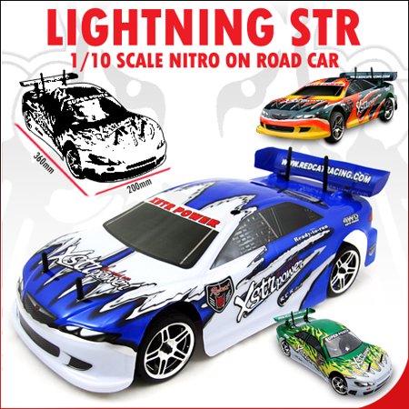 0609132469732 - REDCAT RACING LIGHTNING STR NITRO CAR, BLUE, 1/10 SCALE