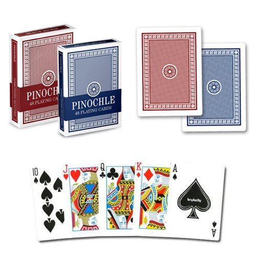 0609207893042 - BRYBELLY PINOCHLE PLAYING CARDS (PACK OF 12), RED/BLUE