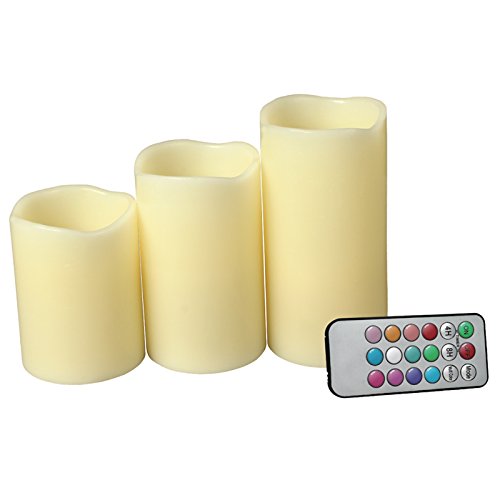 0609207975625 - IMOUNTEK SET OF 3 LED FLAMELESS CANDLES WITH REMOTE CONTROL UNSCENTED BATTERY OPERATED