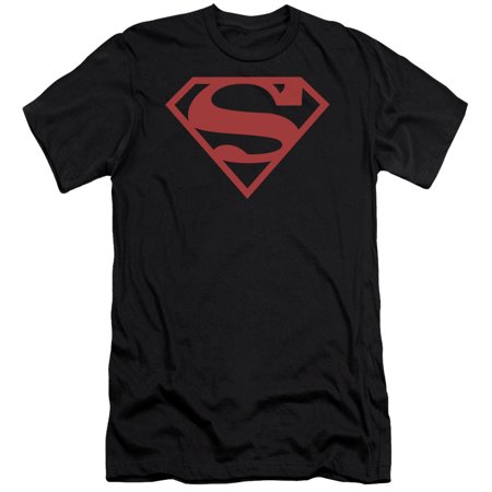 0609328386362 - SUPERMAN - RED ON BLACK SHIELD - SLIM FIT SHORT SLEEVE SHIRT - LARGE