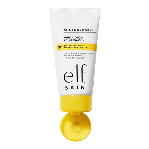 0609332572782 - E.L.F. SKIN SUNTOUCHABLE! WHOA GLOW SPF 30, SUNSCREEN & MAKEUP PRIMER FOR A GLOWY FINISH, MADE WITH HYALURONIC ACID, VEGAN & CRUELTY-FREE, SUNLIGHT