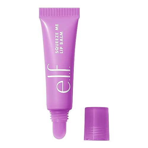 0609332819610 - E.L.F. SQUEEZE ME LIP BALM, MOISTURIZING LIP BALM FOR A SHEER TINT OF COLOR, INFUSED WITH HYALURONIC ACID, VEGAN & CRUELTY-FREE, GRAPE