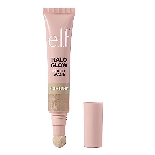 0609332846906 - E.L.F. HALO GLOW HIGHLIGHT BEAUTY WAND, LIQUID HIGHLIGHTER WAND FOR LUMINOUS, GLOWING SKIN, BUILDABLE FORMULA, VEGAN & CRUELTY-FREE,CHAMPAGNE CAMPAIGN