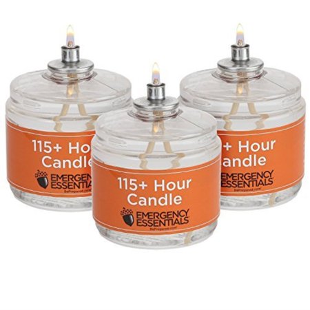 0609456614818 - 115 HOUR PLUS EMERGENCY CANDLES, CLEAR MIST - SET OF 3 LONG-BURNING SURVIVAL CANDLES