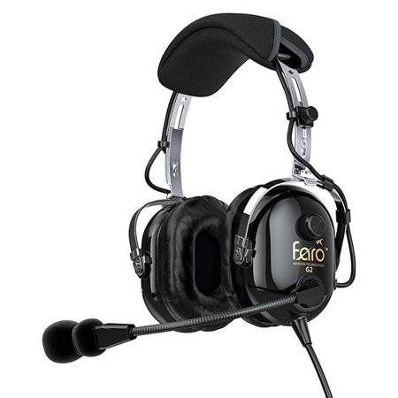 0609456615389 - FARO G2 ANR (ACTIVE NOISE REDUCTION) PREMIUM PILOT AVIATION HEADSET WITH MP3 INPUT (AVAILABLE ADAPTERS FOR AVIATION HEADSET CONNECTORS, HELICOPTER ADAPTER, UNIVERSAL PILOT HEADSET, STANDARD DUAL GA ADAPTER UNIVERSAL SUPPORT) - BLACK