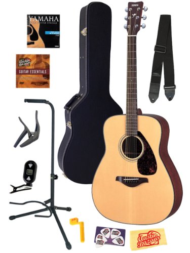 0609465749310 - YAMAHA FG700S FOLK ACOUSTIC GUITAR BUNDLE WITH HARD CASE, STRAP, STAND, TUNER, STRINGS, PICKS, CAPO, STRING WINDER, AND INSTRUCTIONAL DVD - NATURAL