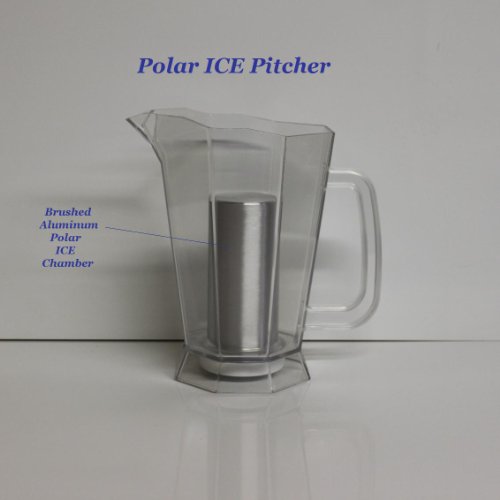 0609465860022 - POLAR ICE PITCHER WITH ALUMINUM POLAR ICE CHAMBER (CRYSTAL CLEAR / BRUSHED ALUMINUM ICE CHAMBER)