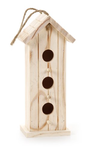 6094734157882 - DARICE 9149-21 UNFINISHED WOOD NATURAL BIRD HOUSE, 9-INCH