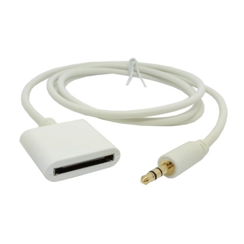 0609528957843 - SMAYS CAR AUX-IN CABLE FOR IPAD IPOD IPHONE 30PIN DOCK FEMALE ADAPTER TO 3.5MM AUDIO CABLE (3FT, WHITE)