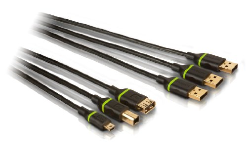0609585185258 - PHILIPS SWU2117/27 HIGH SPEED USB 2.0 VALUE PACK CABLE (BLACK)