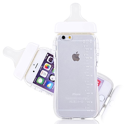 6096223086949 - GENERIC BABY BOTTLE CUTE 3D TPU SOFT PREGNANT WOMAN MILK BOTTLE CLEAR CASE LANYARD CASE COVER FOR IPHONE 6 (WHITE)