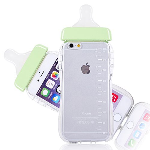 6096223086963 - GENERIC BABY BOTTLE CUTE 3D TPU SOFT PREGNANT WOMAN MILK BOTTLE CLEAR CASE LANYARD CASE COVER FOR IPHONE 6 (GREEN)