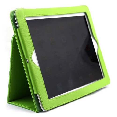 0609652472502 - GENERIC LITCHI SKIN FLIP STAND-UP MAGNETIC LEATHER CASE WITH STAND COMPATIBLE FOR APPLE IPAD4 COLOR GREEN