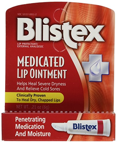0609722657556 - BLISTEX MEDICATED LIP OINTMENT FOR DRYNESS AND COLD SORES, 0.21OZ - PACK OF 6