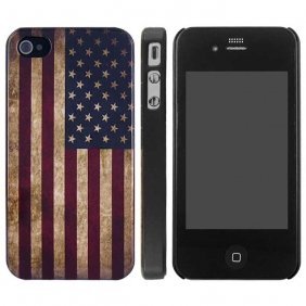 0609722734431 - ANTIQUE & RUSTIC AMERICAN FLAG IPHONE 4/4S SNAP ON CASE