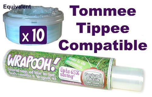 0609722905817 - TOMMEE TIPPEE AND SANGENIC COMPATIBLE NAPPY BIN CASSETTE LINER FROM WRAPOOH . NOW EQUIVALENT TO APPROX 10 'FIT ALL TUBS' CASSETTES. PLEASE SEE DESCRIPTION.