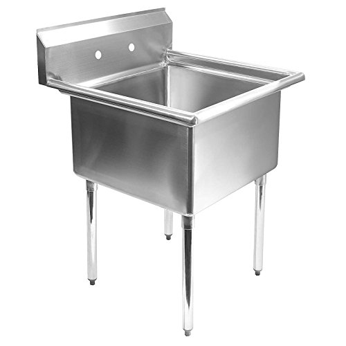 0609728833312 - GRIDMANN 1 COMPARTMENT STAINLESS STEEL COMMERCIAL KITCHEN PREP & UTILITY SINK -