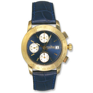 0609728955427 - CONDOR AUTOMATIC CHRONOGRAPH TACHYMETRE SCALE 18K GOLD MENS STRAP WATCH DATE 18KT
