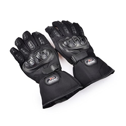 6097777765489 - MADBIKE MD015# STYLISH WATERPROOF WARM FULL FINGER MOTORCYCLE RACING GLOVES - BLACK (PAIR / SIZE-L)