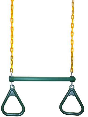 0609788016229 - EASTERN JUNGLE GYM RING/TRAPEZE BAR COMBO WITH COATED CHAINS, GREEN/YELLOW