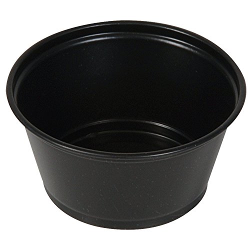 0609788974314 - POLAR ICE PLASTIC BLACK JELLO SHOT CUPS WITH LIDS, 2-OUNCE, BLACK CUPS, PACKAGE OF 100 CUPS AND LIDS