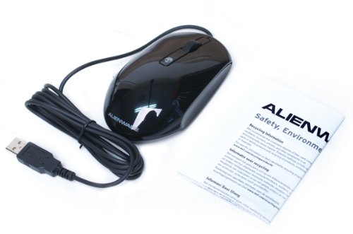 0610079406292 - GENUINE ALIENWARE KKMH5, MODMUO USB WIRED SCROLL WHEEL LASER BLACK GLOSSY GAMING 3-BUTTON 1200 DPI MOUSE PART NUMBERS: KKMH5, MODMUO