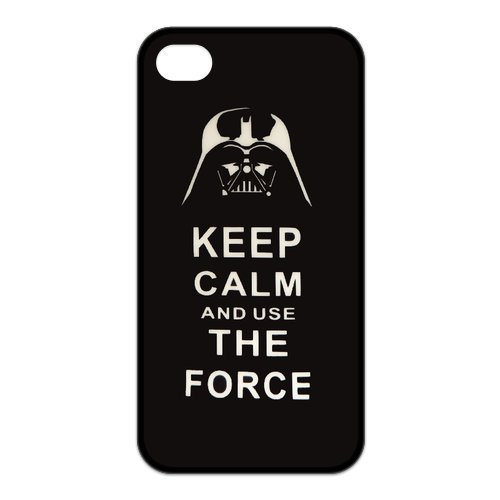 6101777836039 - STAR WARS DARTH VADER KEEP CALM AND USE THE FORCE RUBBER CASE COVER FOR APPLE IPHONE 4 IPHONE 4S CELLPHONE CASE CUSTOMED DESIGN FASHIONDIY