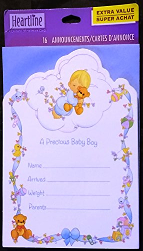 0610290032003 - PRECIOUS MOMENTS BABY BOY ANNOUNCEMENTS