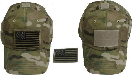 0610370034248 - GENERIC SPECIAL FORCE TACTICAL CAP HAT W/US FLAG PATCH MULTICAM