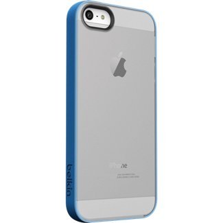 0610370766552 - BELKIN GRIP CANDY SHEER CASE FOR IPHONE 5/5S - RETAIL PACKAGING - BLUE/SMOKE