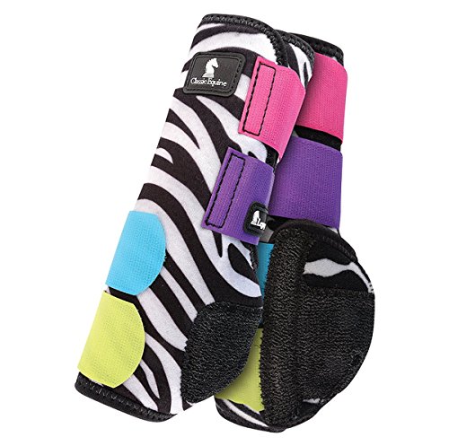 0610393102030 - CLASSIC EQUINE LEGACY SMB BOOTS - FRONT - ALL SIZES & COLORS (ZEBRA COLORBURST, MEDIUM)
