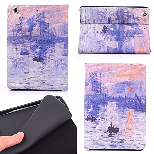 6104210004965 - ZZQ IPAD 3 KICKSTAND CASE, IPAD 2/3/4 LEATHER CASE, PAINTED SERIES OIL PAINTING STYLE FOLIO FLIP SOFT TPU STAND PROTECTIVE SKIN CASE COVER FOR IPAD 2 IPAD 3 IPAD 4 (BOATS AND RIVERS)