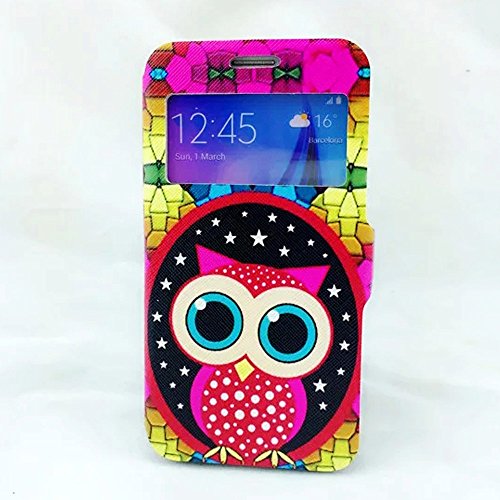 6104210012915 - ZZQ GALAXY S6 EDGE CASES, SLIM FLIP COVER FOLIO PU LEATHER CASE WITH WINDOW VIEW AND CARD HOLDER SLOT FOR SAMSUNG GALAXY S6 EDGE (BUILT-IN SOFT TPU STAND) OWL