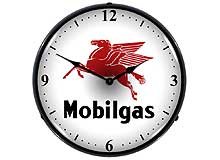 0610563200764 - COLLECTABLE SIGN AND CLOCK 710077 14 MOBILGAS LIGHTED CLOCK
