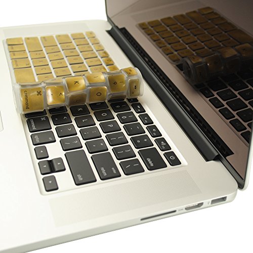 0610563207695 - TOPCASE METALLIC GOLD KEYBOARD SILICONE COVER SKIN FOR NEW MACBOOK PRO 13 WITH RETINA DISPLAY + TOPCASE LOGO MOUSE PAD