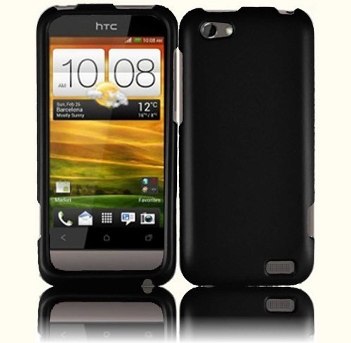 0610585074008 - HARD CASE COVER FOR VIRGIN MOBILE HTC ONE V - BLACK