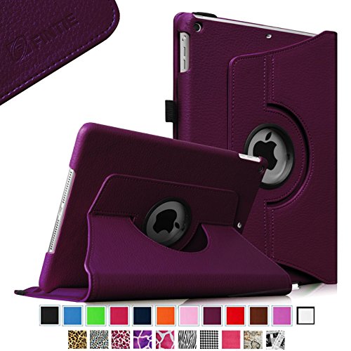 0610585432228 - FINTIE APPLE IPAD AIR CASE - 360 DEGREE ROTATING STAND CASE COVER WITH AUTO SLEEP / WAKE FEATURE FOR IPAD AIR (IPAD 5TH GENERATION) 2013 MODEL, PURPLE