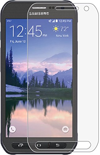 0610696464125 - KIQ (TM) PREMIUM CRYSTAL CLEAR TEMPERED GLASS SCREEN PROTECTOR - INCLUDES ALCOHOL CLEANING WIPE + DRY WIPE FOR SAMSUNG GALAXY S6 ACTIVE SM-G890