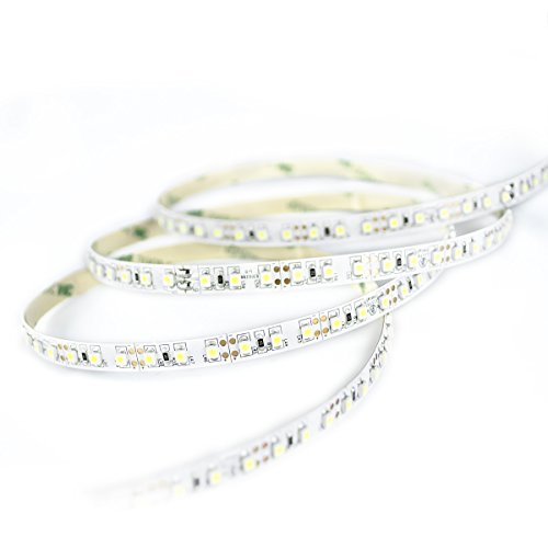0610696797407 - HITLIGHTS HIGH DENSITY PREMIUM UL-LISTED LED LIGHT STRIP - COOL WHITE 5000K SMD 3528 - 600 LEDS, 16.4 FT ROLL - 12V DC - 164 LUMENS / 3 WATTS PER FOOT - INDOOR IP-30 - ADHESIVE BACKED FOR EASY INSTALLATION - LED TAPE LIGHT