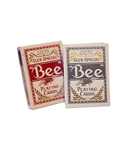 0610696845153 - BEE TITANIUM PLAYING CARDS TWO DECK SET - 1 RED & 1 BLUE