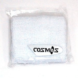 0610708192480 - COSMOS ® PACK OF 4 PCS SOFT COTTON SWEAT SPORT WRISTBAND (WHITE)